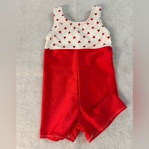 Valentine leotard  for your little one.  Red and White 4-5T
